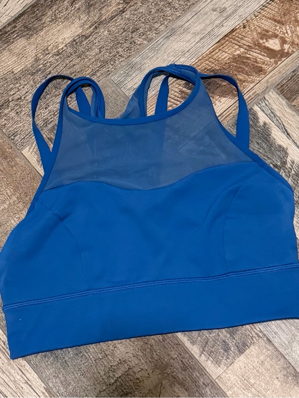 lululemon athletica Royal Blue Mesh-Panel High-Neck Sports Bra